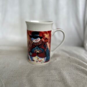 Festive Snowman Mug - Cream and Multicolor